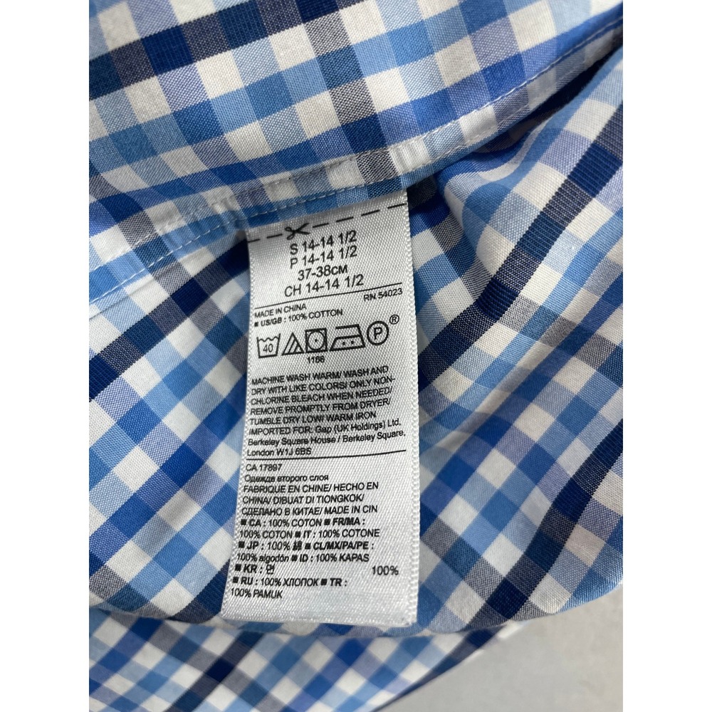 Banana Republic Button Down Shirt Mens Small Blue Plaid Woven Grant Fit Non-Iron - Picture 10 of 10